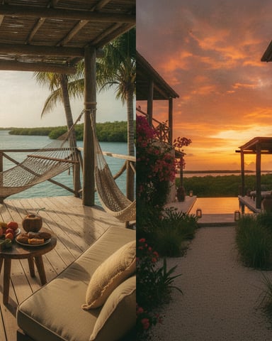Caribbean mornings and sunsets